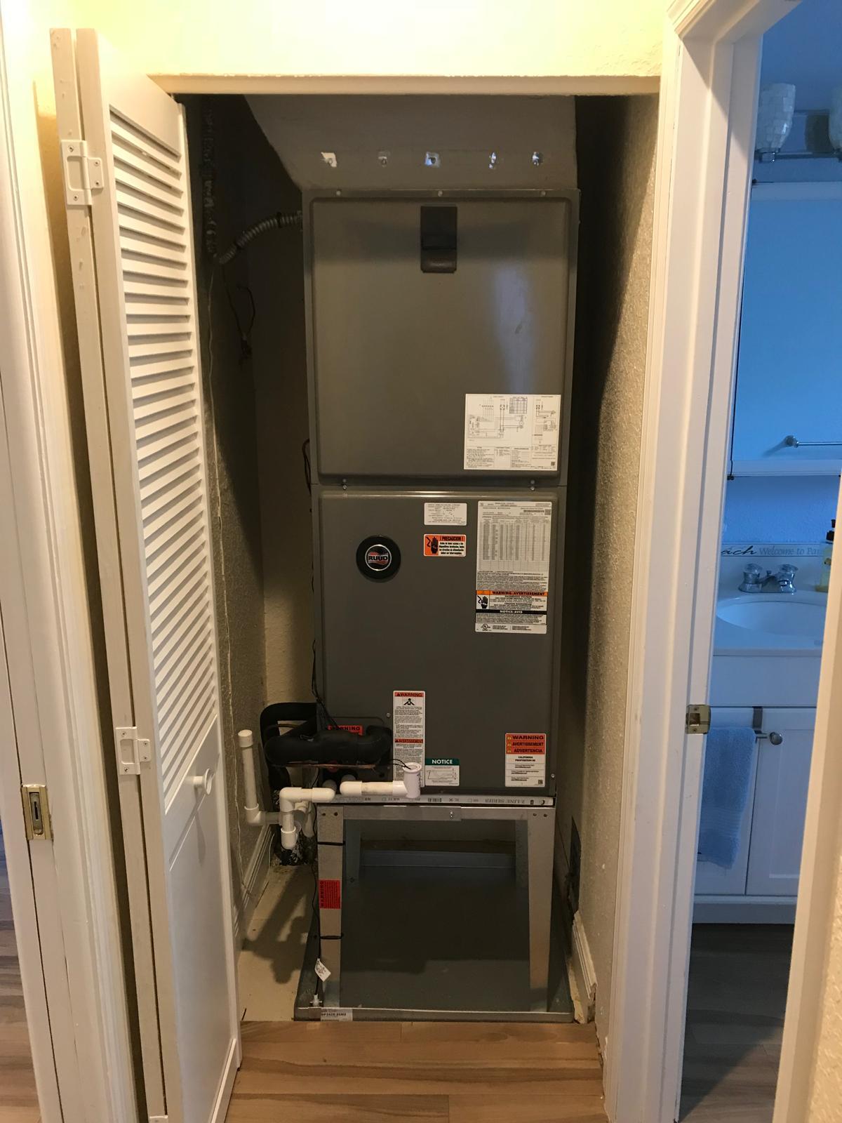 Residential air handler installation