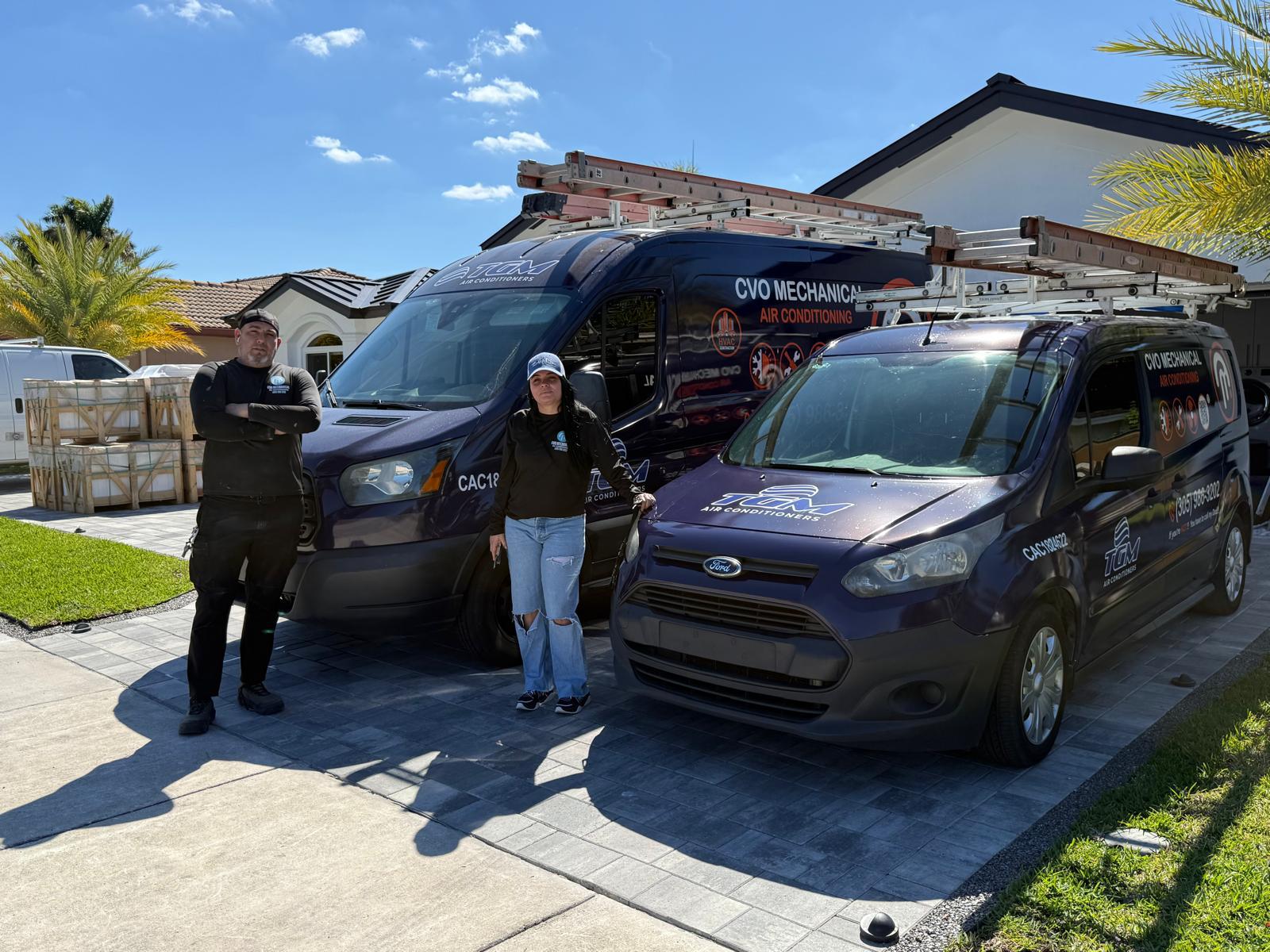 CVO Mechanical team and service vans